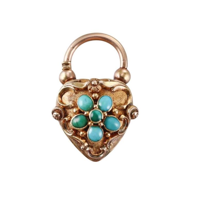 18k Gold Turquoise Pendant