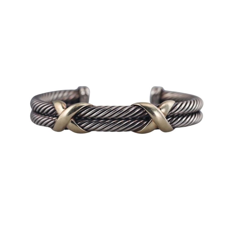 14k Gold Silver Cuff Bracelet