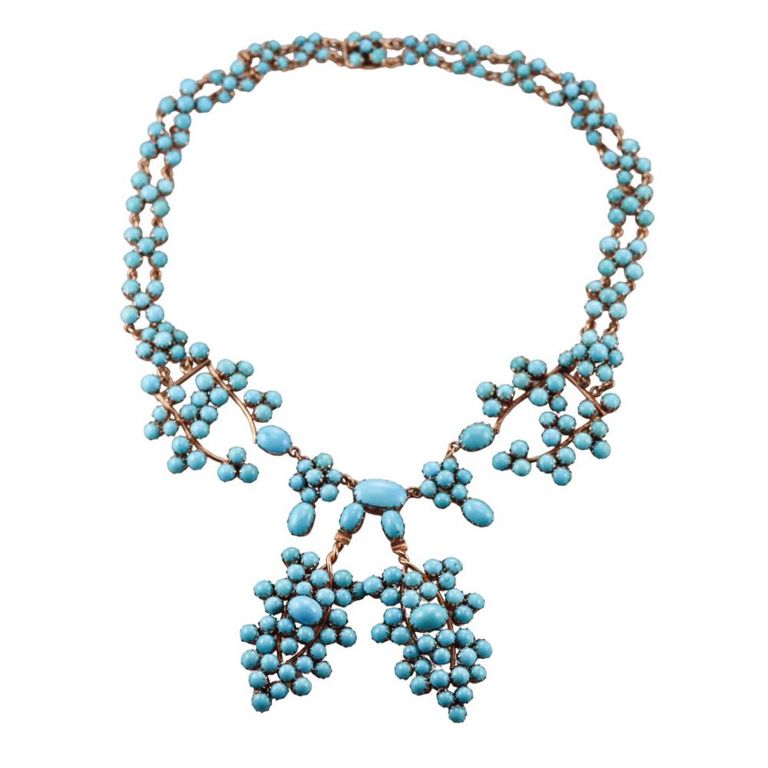 14k Gold Turquoise Necklace