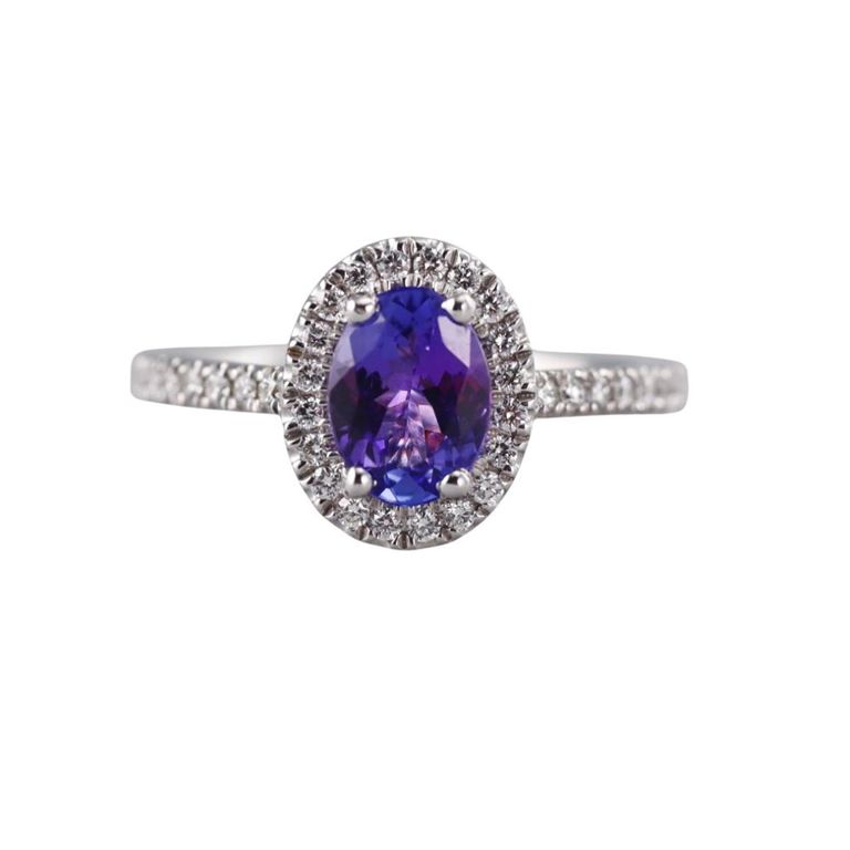 14k Gold Diamond and Tanzanite Ring