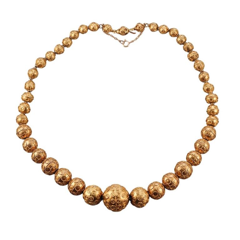 18k Gold Bead Necklace