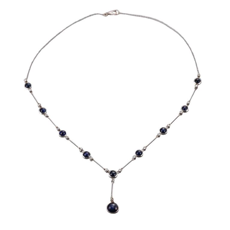 Diamond and Sapphire Pendant Necklace