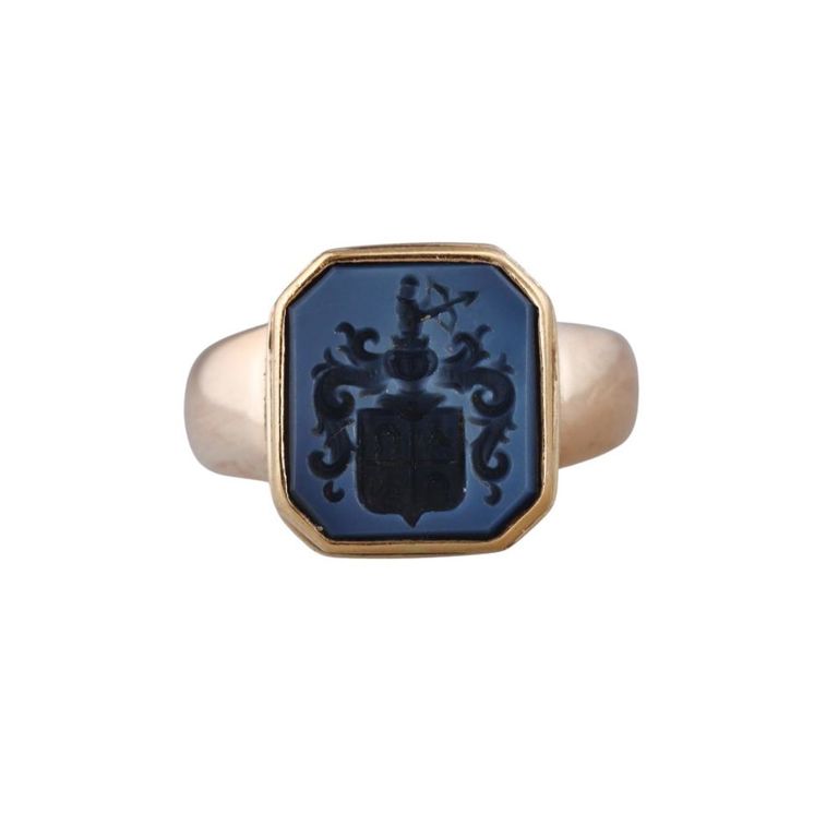 14k Gold Agate Ring