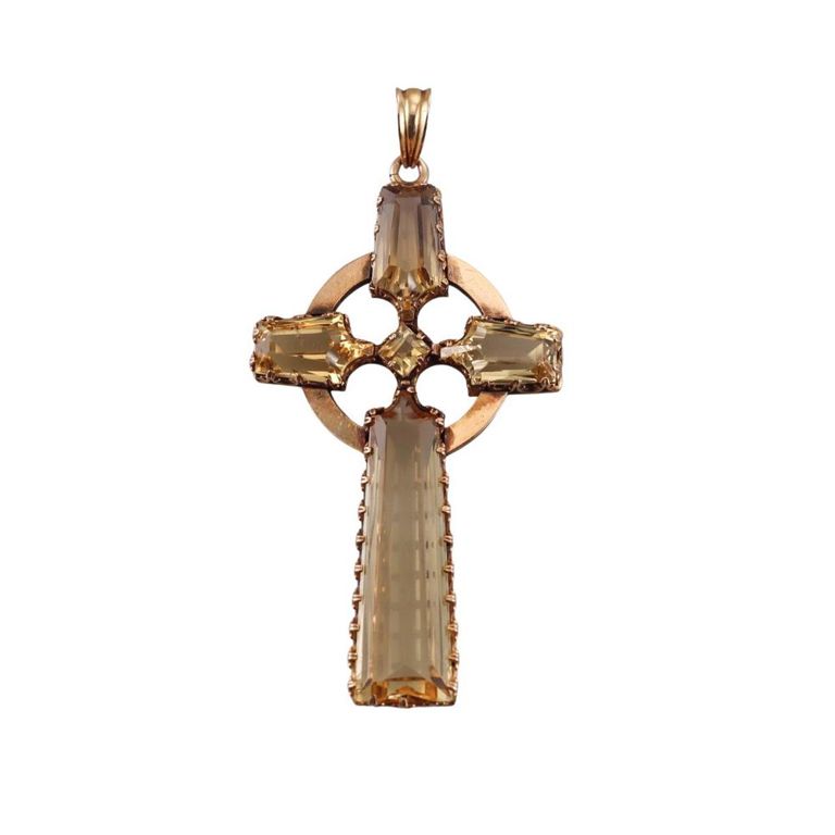 14k Gold Citrine Pendant
