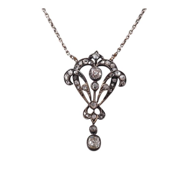 Gold Silver Diamond Necklace