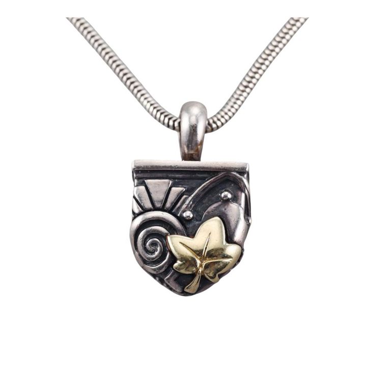 Sterling Silver 18k Gold Pendant Necklace