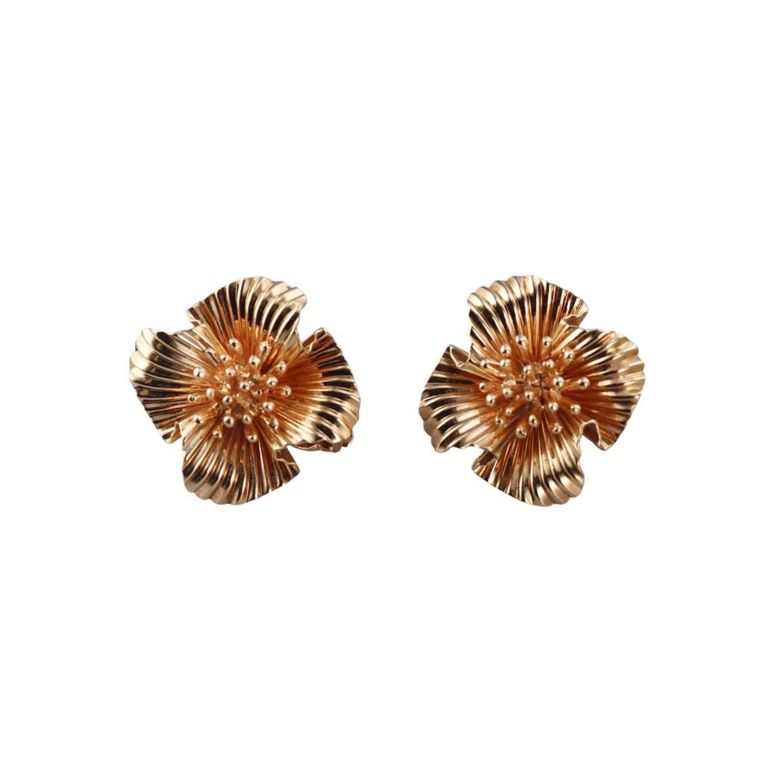 14k Gold Flower Earrings