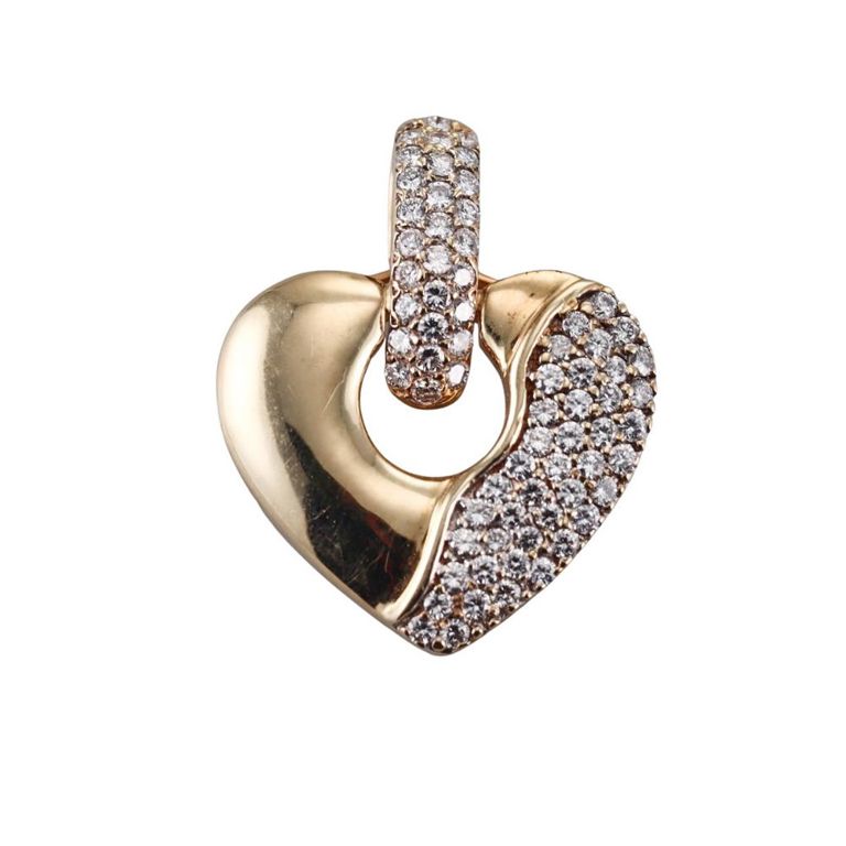 14k Gold Diamond Heart Pendant