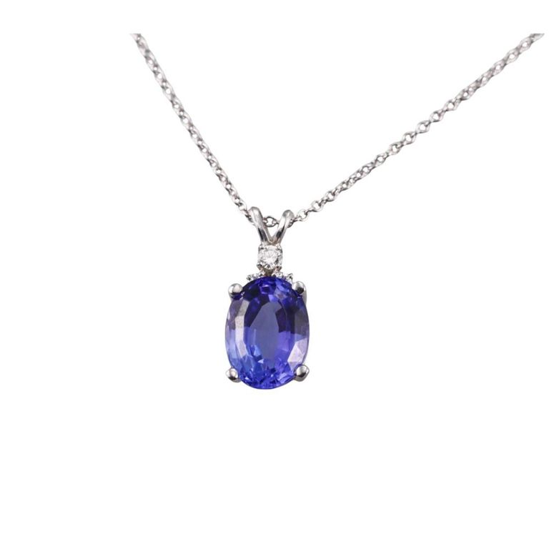 Tanzanite and Diamond Pendant Necklace