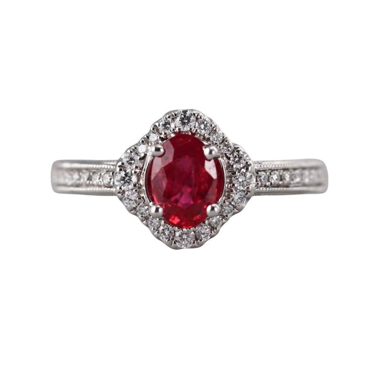 14k Gold Ruby and Diamond Ring