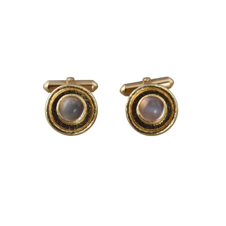 18k Yellow Gold Moonstone Cufflinks
