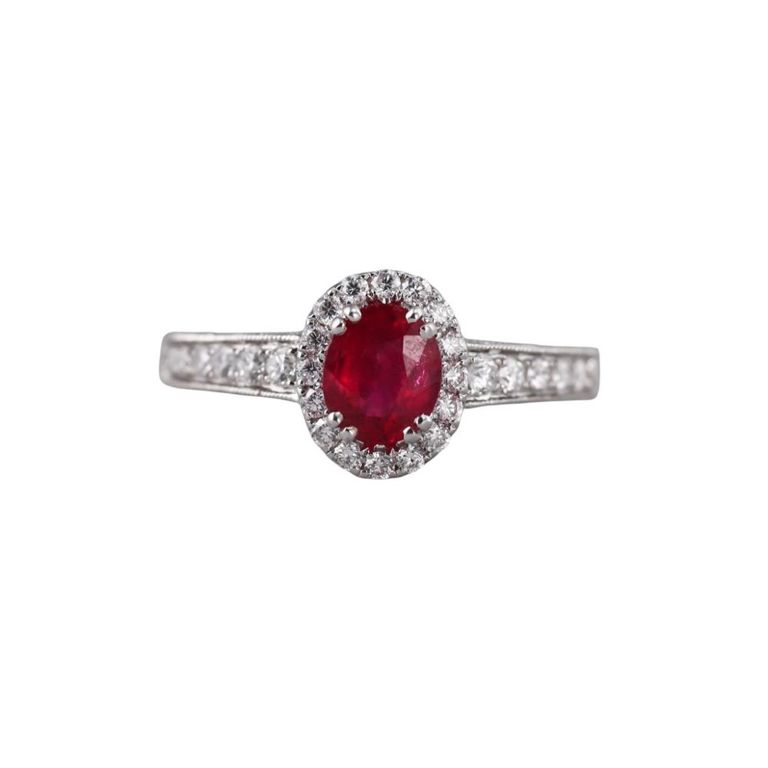 14k Gold Ruby and Diamond Ring