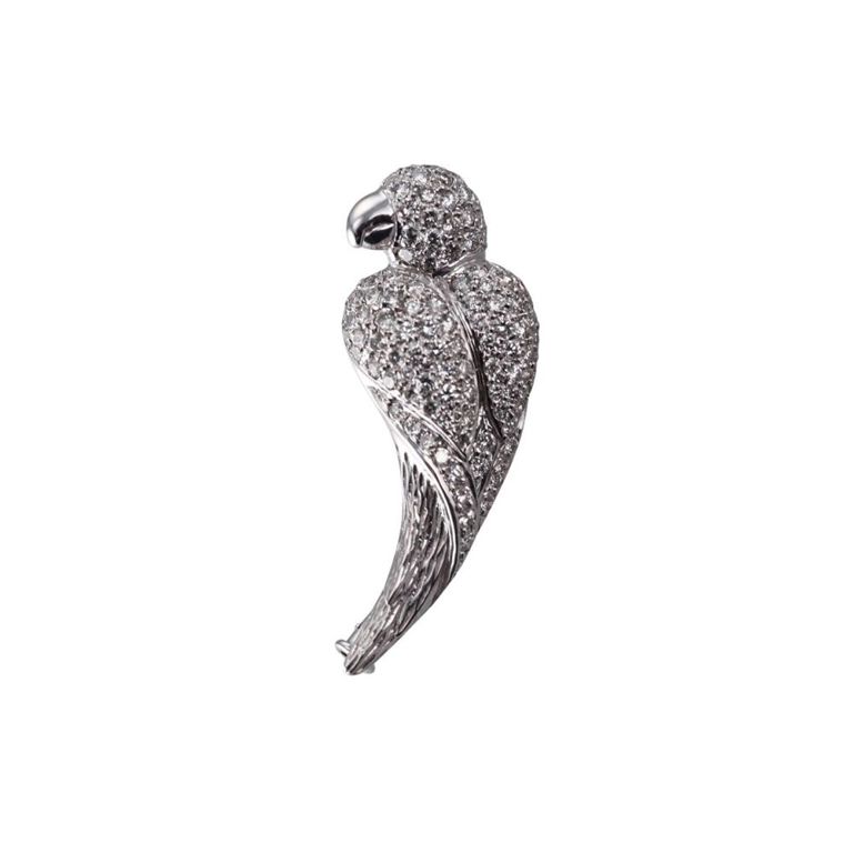 18k Gold Diamond Brooch