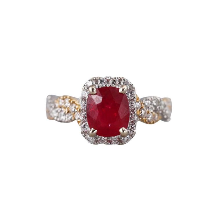 Ruby and Diamond Engagement Ring