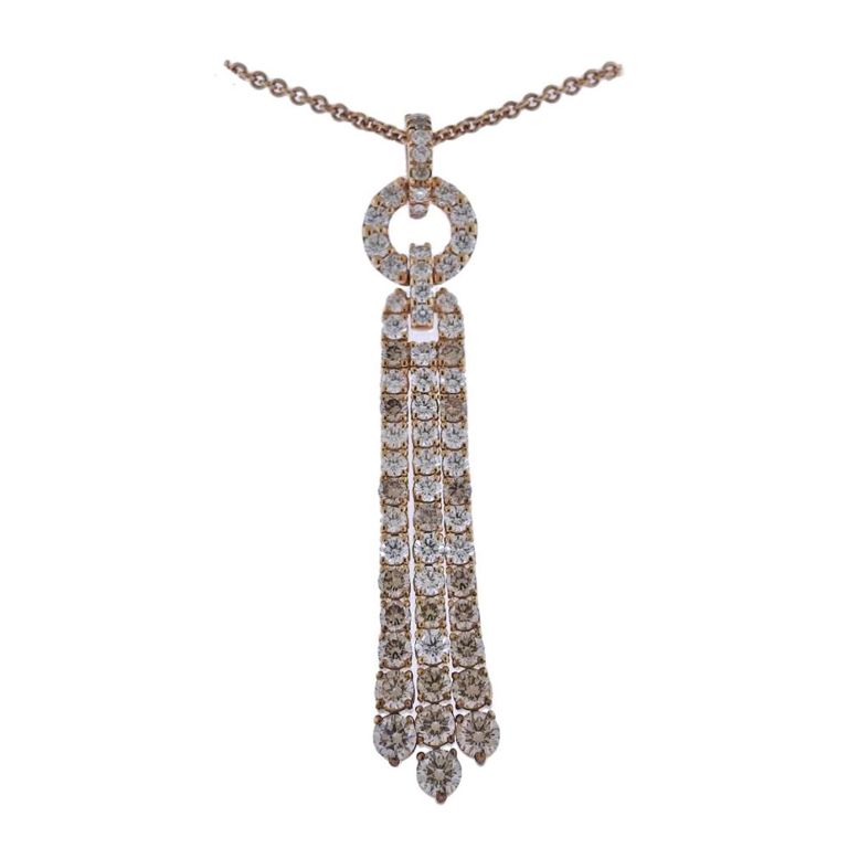 18k Rose Gold Diamond Pendant Necklace