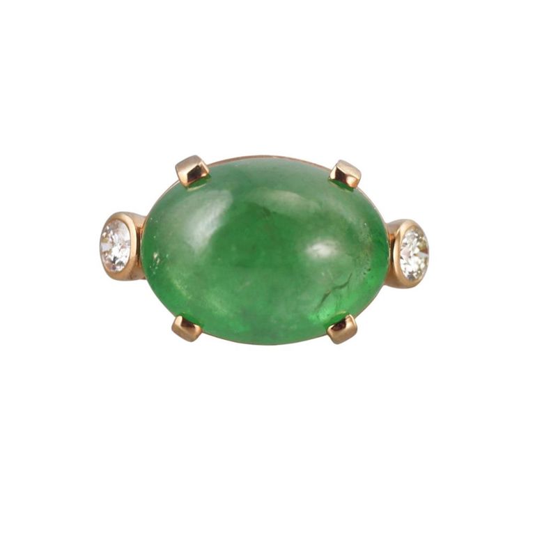 18k Gold Tourmaline and Diamond Ring