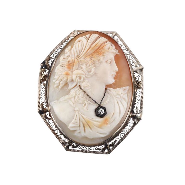 Diamond Cameo Brooch/Pendant