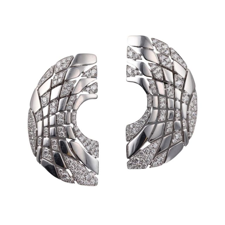 18k White Gold Diamond Earrings