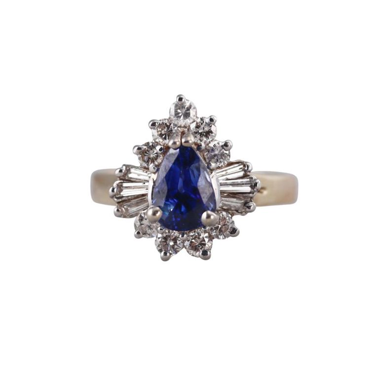 Sapphire and Diamond Engagement Ring