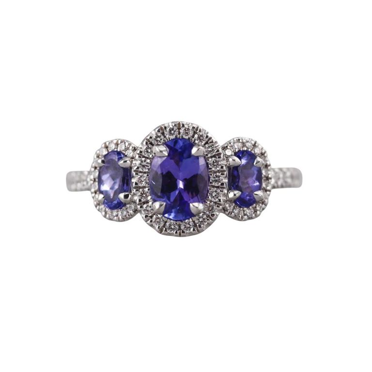 14k Gold Tanzanite and Diamond Ring