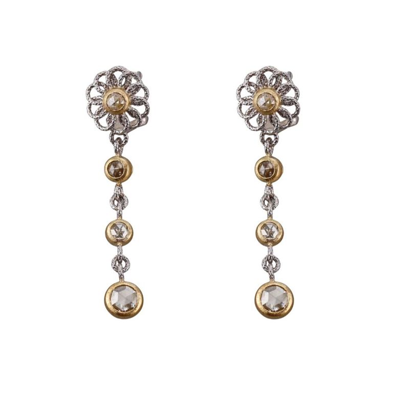 18k Gold Diamond Drop Earrings
