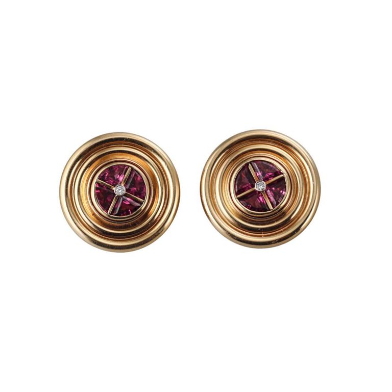 18k Gold Tourmaline and Diamond Earrings