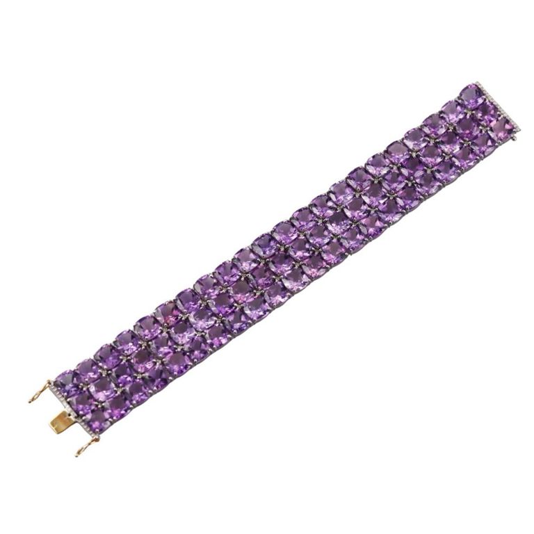 Amethyst and Diamond Bracelet