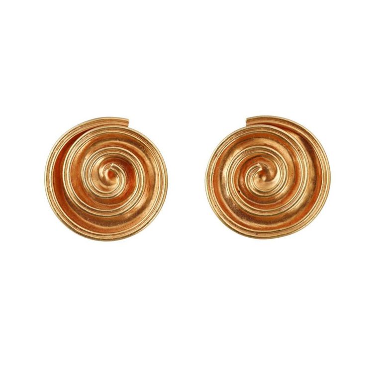 18k Gold Swirl Earrings