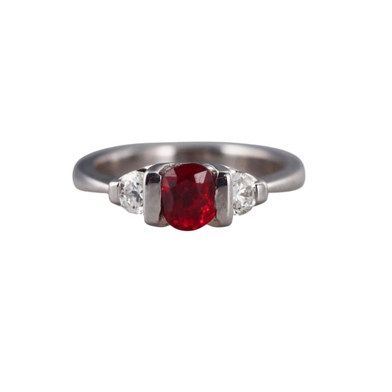 18k Gold Ruby and Diamond Ring