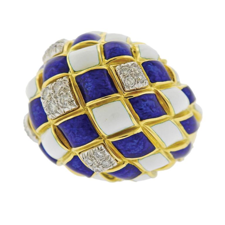 18k Gold Diamond Dome Ring