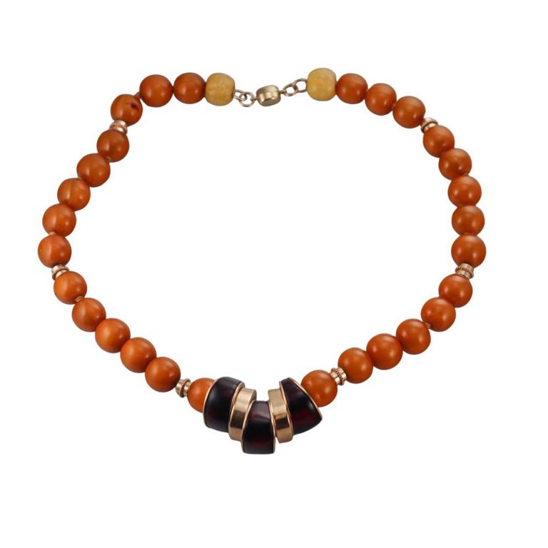 14k Gold Amber Necklace
