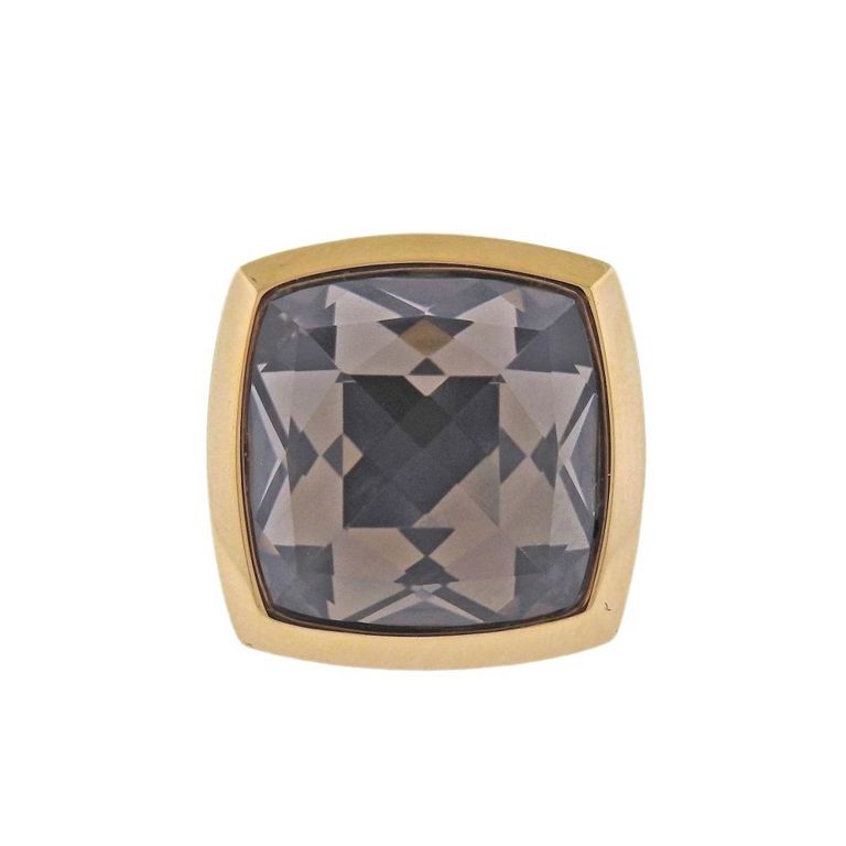 18k Gold Smoky Quartz Ring