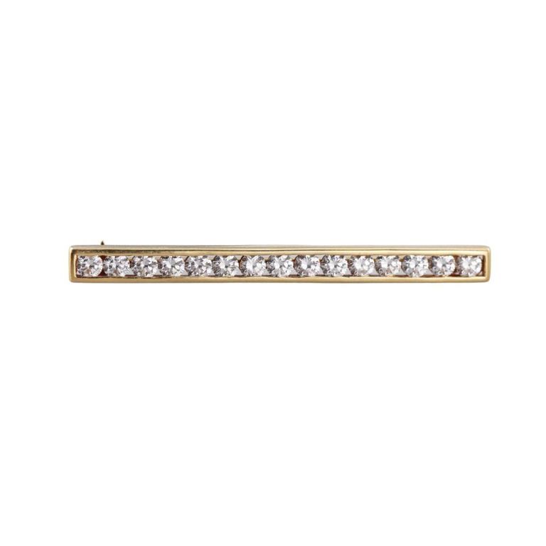 18k Gold Diamond Brooch