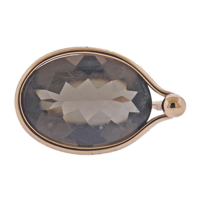 18k Gold Smoky Quartz Ring
