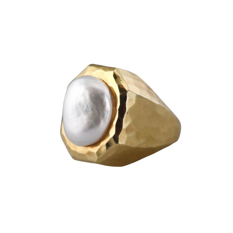 18k Yellow Gold Pearl Ring