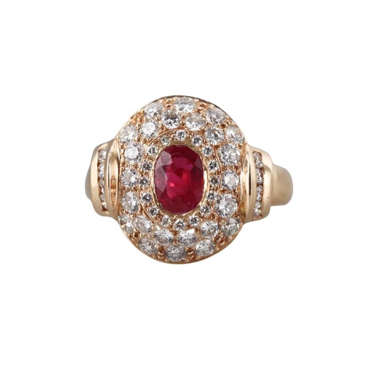 14k Gold Ruby and Diamond Ring