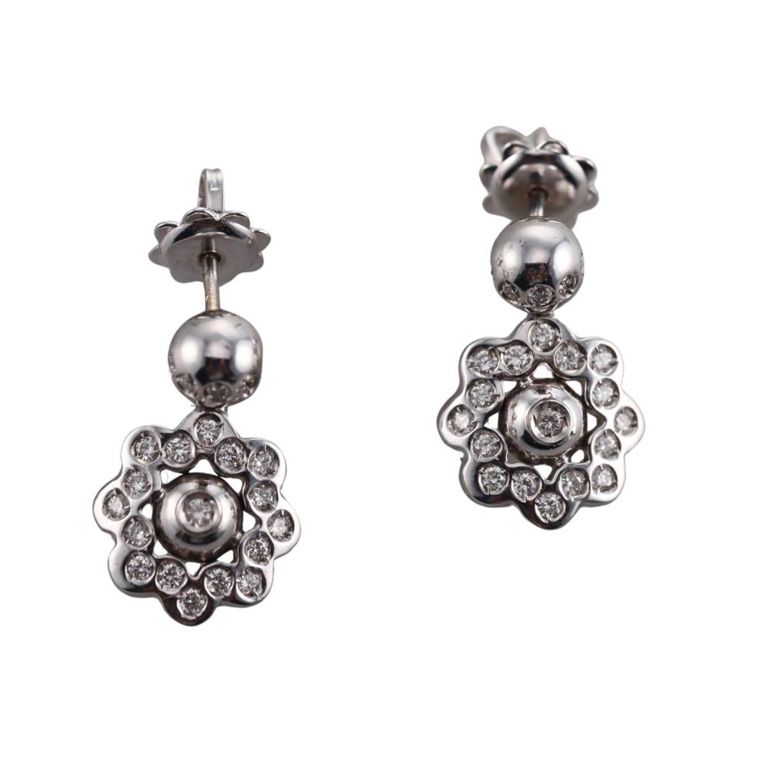 18k Gold Diamond Earrings
