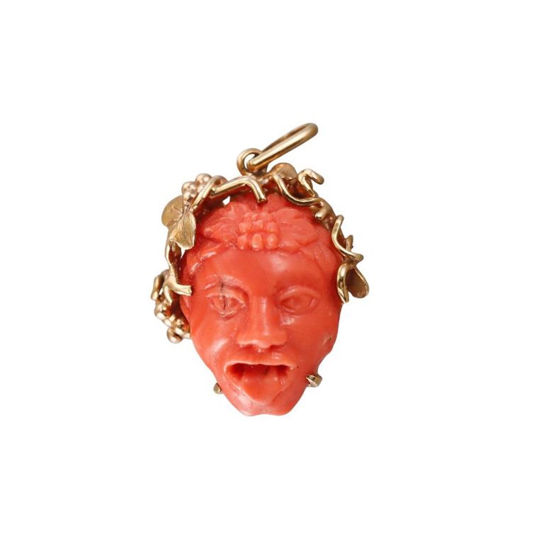 18k Gold Coral Pendant