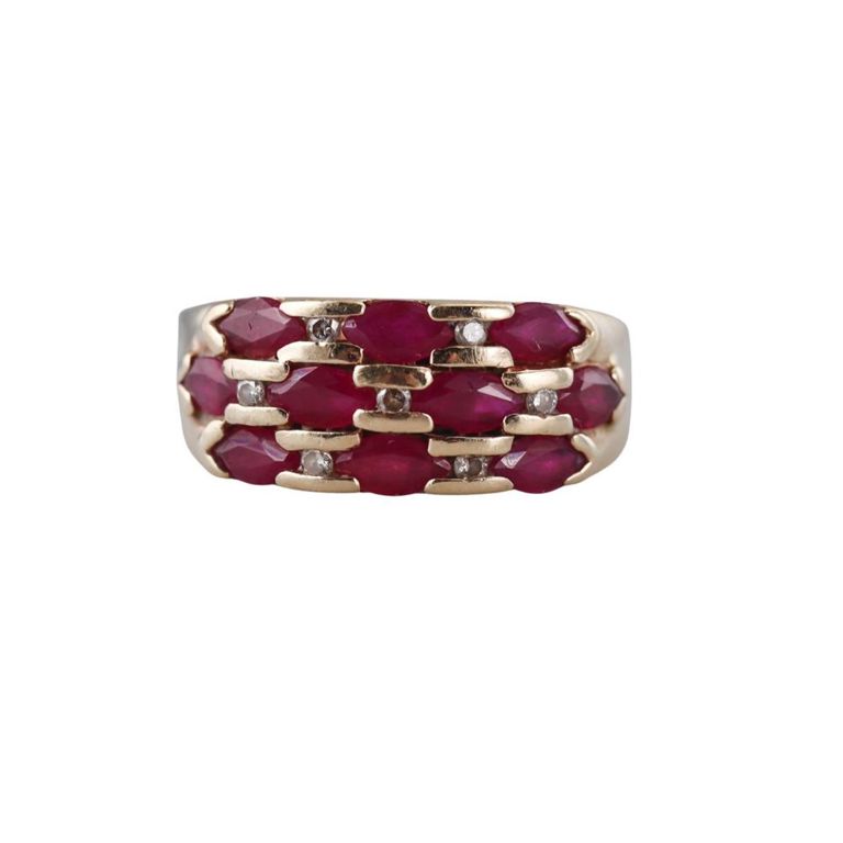 14k Gold Ruby and Diamond Ring