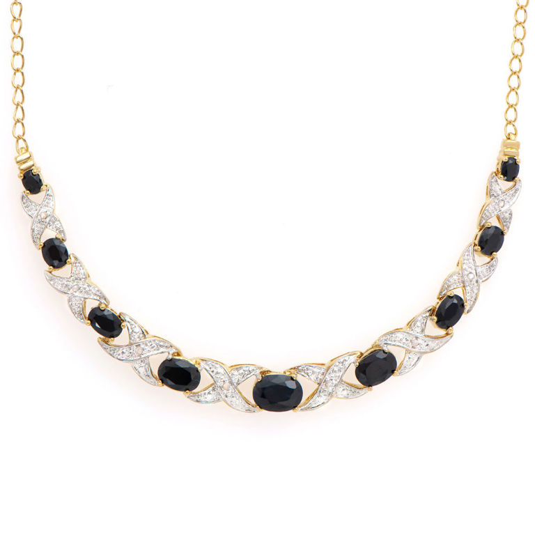 Sapphire and Diamond Pendant Necklace