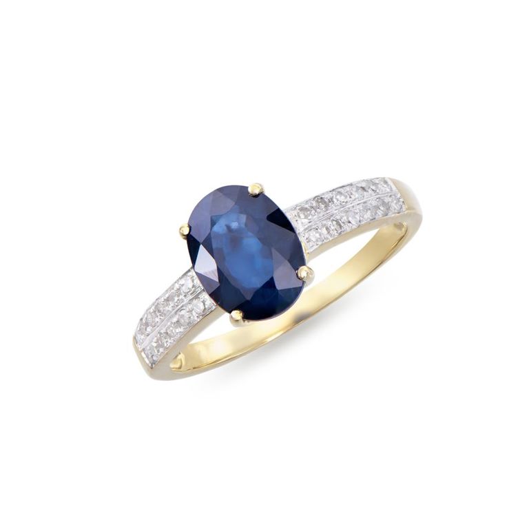 14k Gold Sapphire and Diamond Ring