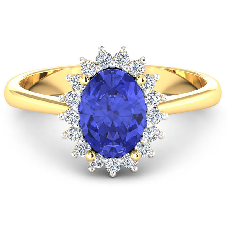 14k Gold Tanzanite and Diamond Ring