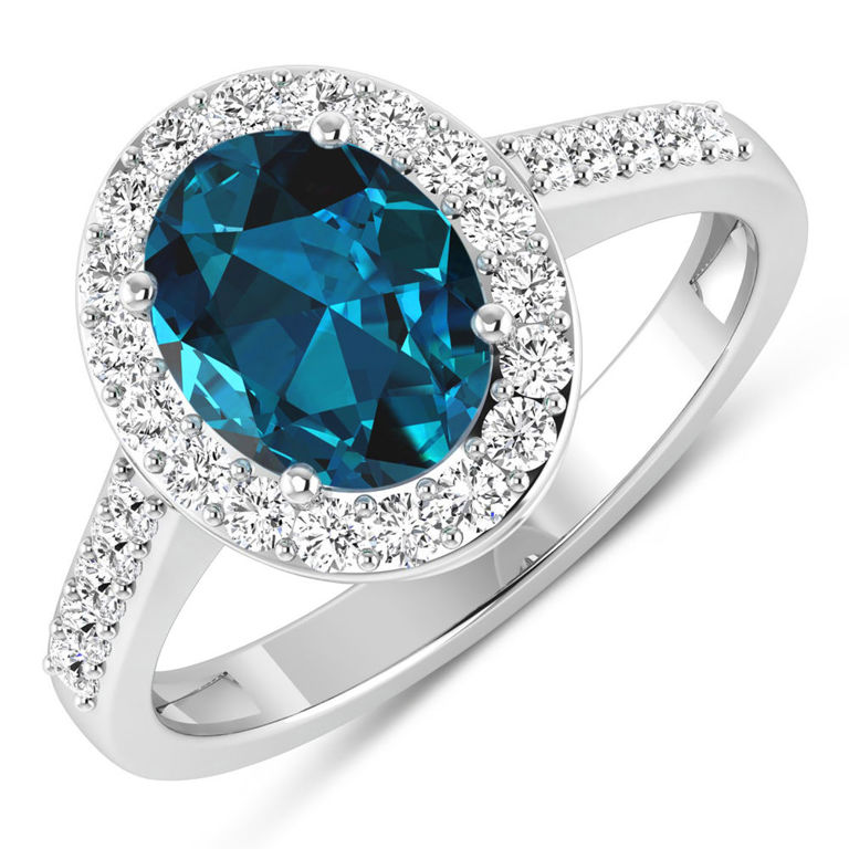 14k Gold Topaz and Diamond Ring