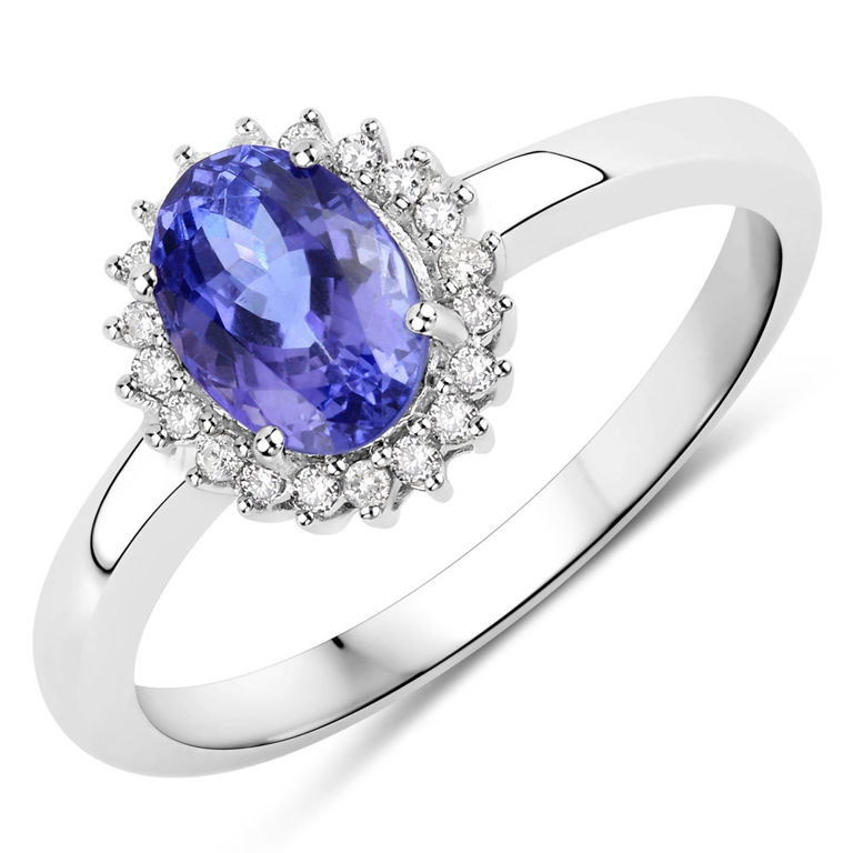 14k Gold Tanzanite and Diamond Ring