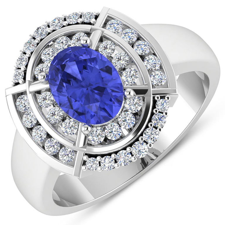 14k Gold Tanzanite and Diamond Ring