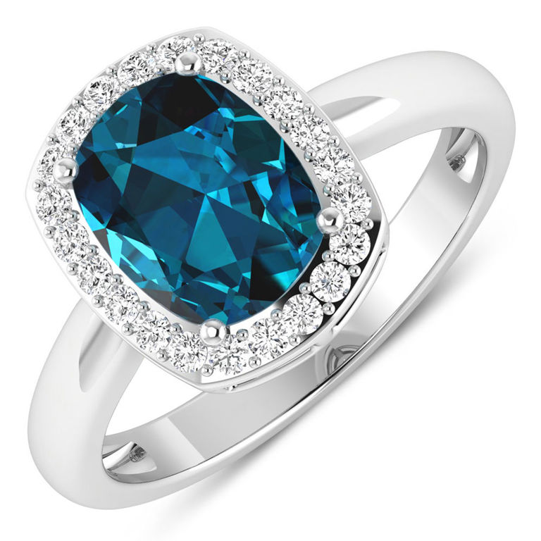 14k Gold Topaz and Diamond Ring