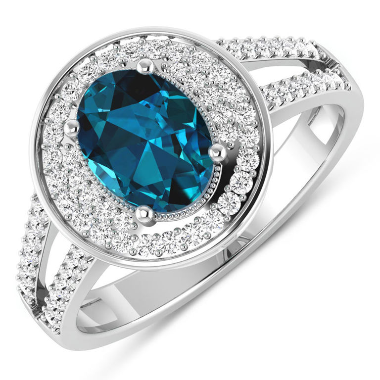 14k Gold Topaz and Diamond Ring