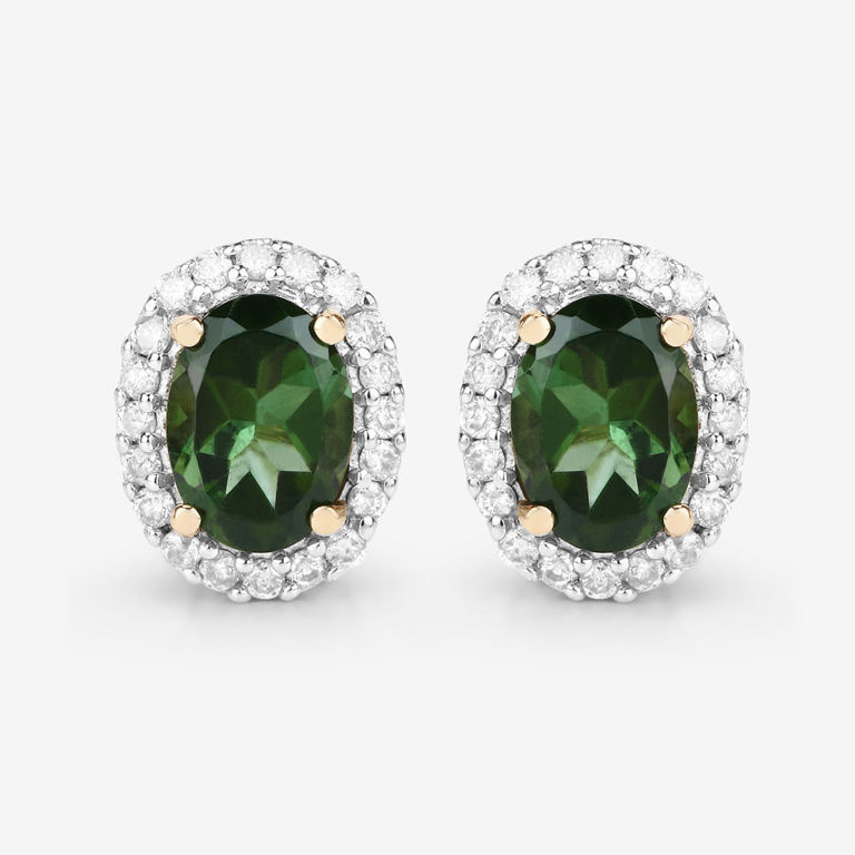 14k Yellow Gold Tourmaline Earrings
