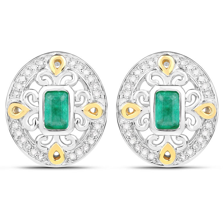 Emerald and Diamond Earrings