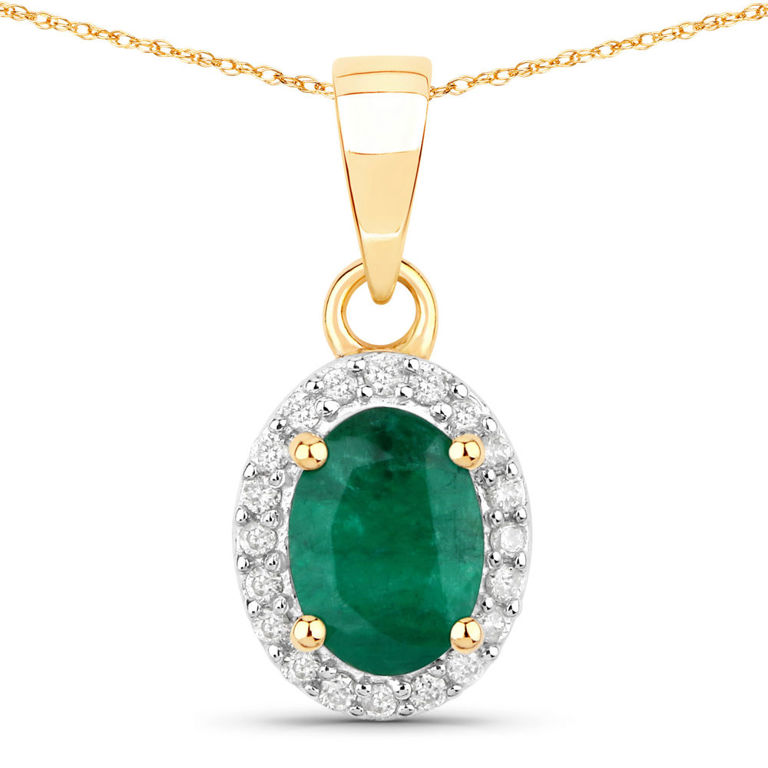 Emerald and Diamond Pendant Necklace